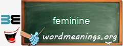 WordMeaning blackboard for feminine